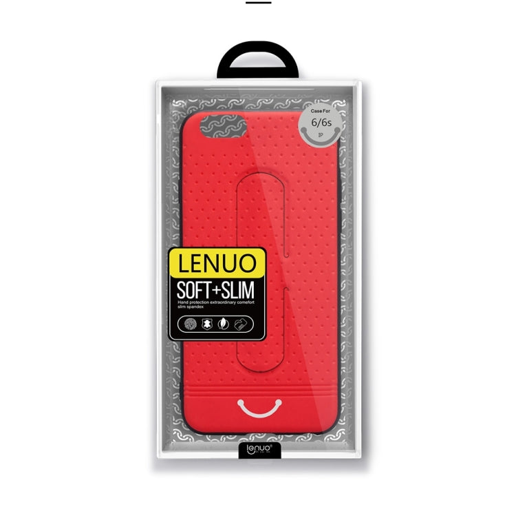 Lenuo for iPhone 6 & 6s 3D Texture Foldable Invisible Holder TPU + PC Combination Case with Holder