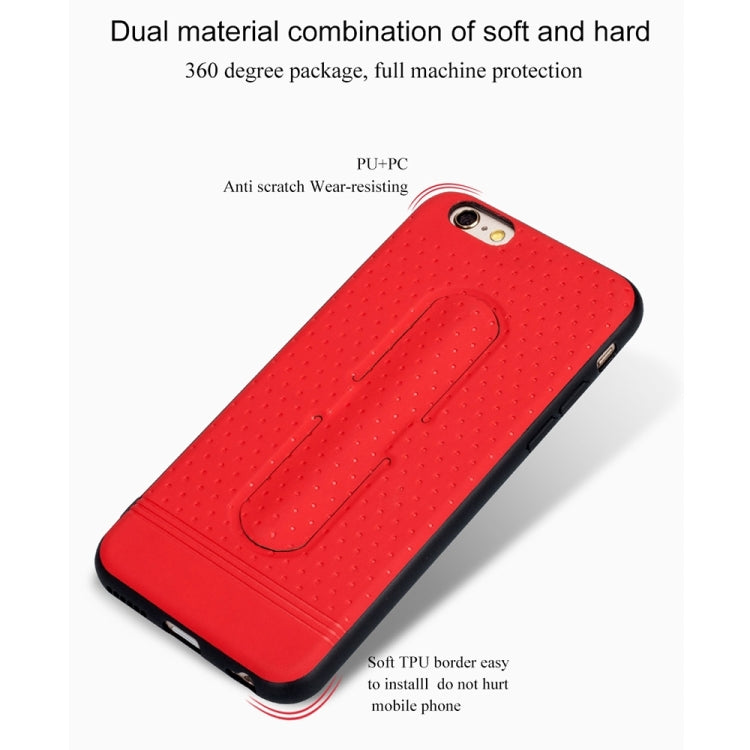 Lenuo for iPhone 6 & 6s 3D Texture Foldable Invisible Holder TPU + PC Combination Case with Holder