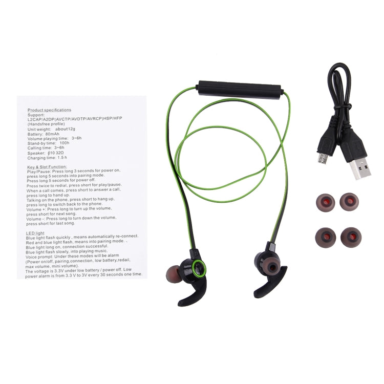 AMW-810 Bluetooth 4.1 Stereo Wireless In-ear Sports Earphone Headphone with Microphone, Bluetooth Distance: 10m, For iPhone & iPad & Android Smart Phones or Other Bluetooth Audio Devices
