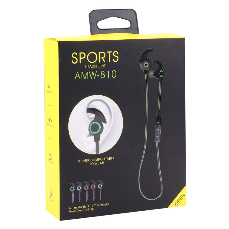 AMW-810 Bluetooth 4.1 Stereo Wireless In-ear Sports Earphone Headphone with Microphone, Bluetooth Distance: 10m, For iPhone & iPad & Android Smart Phones or Other Bluetooth Audio Devices