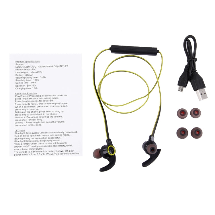 AMW-810 Bluetooth 4.1 Stereo Wireless In-ear Sports Earphone Headphone with Microphone, Bluetooth Distance: 10m, For iPhone & iPad & Android Smart Phones or Other Bluetooth Audio Devices