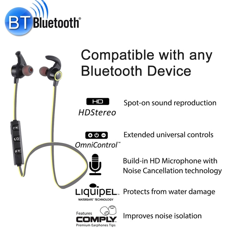 AMW-810 Bluetooth 4.1 Stereo Wireless In-ear Sports Earphone Headphone with Microphone, Bluetooth Distance: 10m, For iPhone & iPad & Android Smart Phones or Other Bluetooth Audio Devices