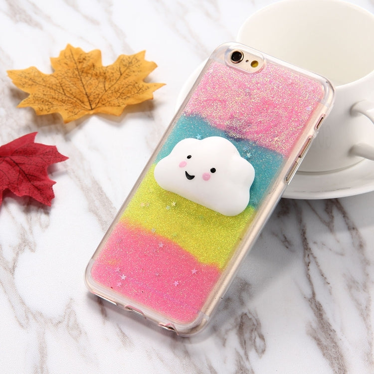 For iPhone 6 & 6s Glitter Powder Gradient Squeeze Relief Squishy Dropproof Protective Back Cover Case