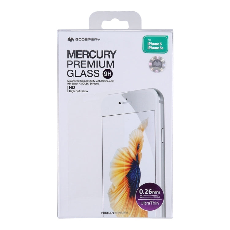 GOOSPERY For iPhone 6 & 6s 0.26mm Ultra thin 9H Surface Hardness 2.5D Curved Edge Tempered Glass Screen Film