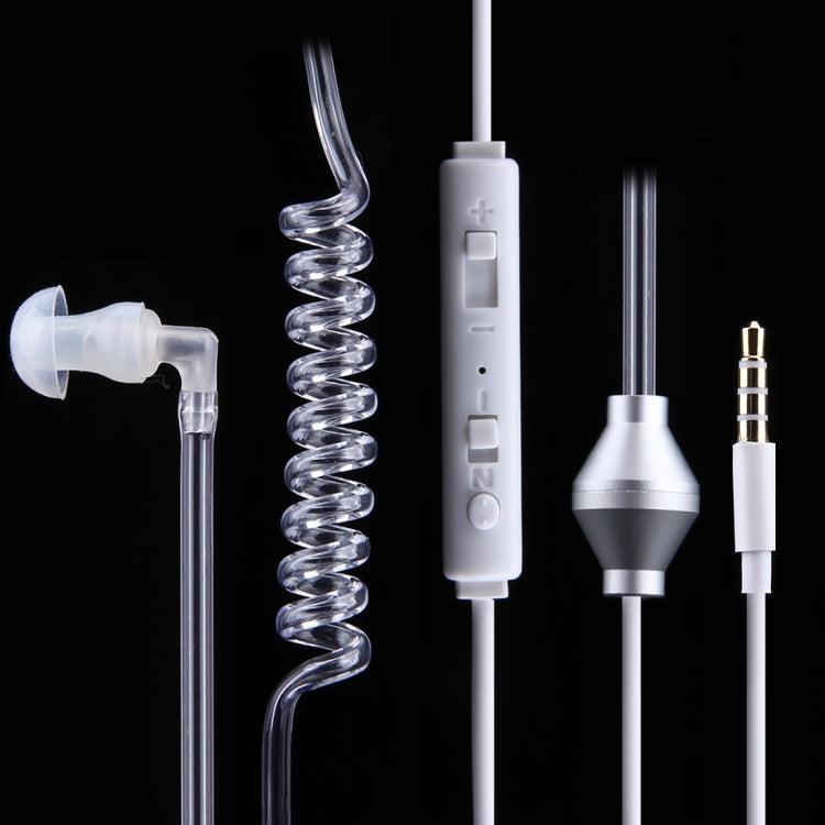 Air Spiral Duct Anti-radiation 3.5mm In-Ear Single Ear Earphone with Wire Control & MIC, For iPad, iPhone, Galaxy, Huawei, Xiaomi, LG, HTC and Other Smart Phones