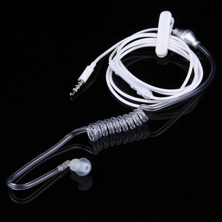 Air Spiral Duct Anti-radiation 3.5mm In-Ear Single Ear Earphone with Wire Control & MIC, For iPad, iPhone, Galaxy, Huawei, Xiaomi, LG, HTC and Other Smart Phones