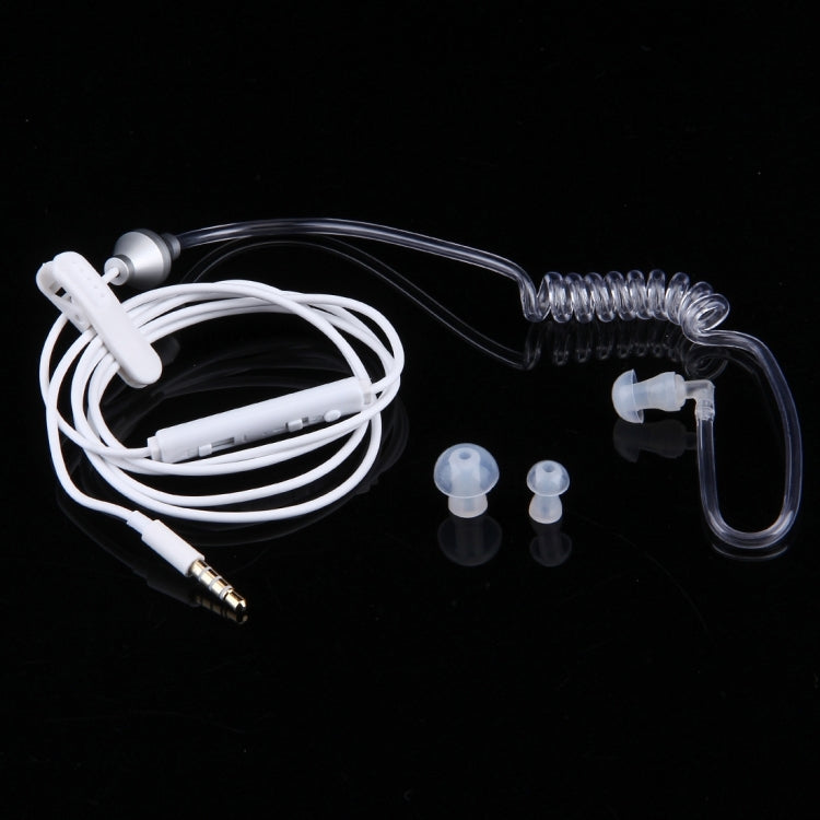 Air Spiral Duct Anti-radiation 3.5mm In-Ear Single Ear Earphone with Wire Control & MIC, For iPad, iPhone, Galaxy, Huawei, Xiaomi, LG, HTC and Other Smart Phones