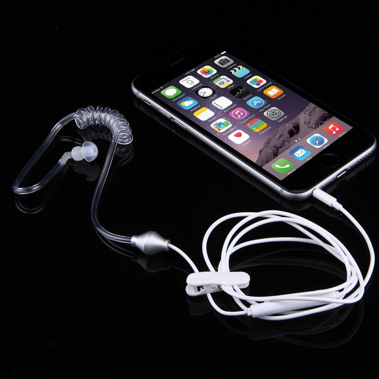 Air Spiral Duct Anti-radiation 3.5mm In-Ear Single Ear Earphone with Wire Control & MIC, For iPad, iPhone, Galaxy, Huawei, Xiaomi, LG, HTC and Other Smart Phones