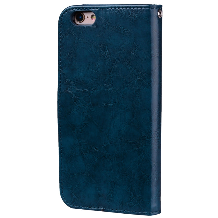For iPhone 6 & 6s Business Style Oil Wax Texture Horizontal Flip Leather Case with Holder & Card Slots & Wallet