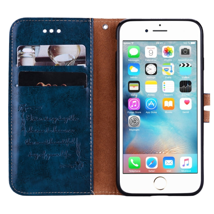 For iPhone 6 & 6s Business Style Oil Wax Texture Horizontal Flip Leather Case with Holder & Card Slots & Wallet