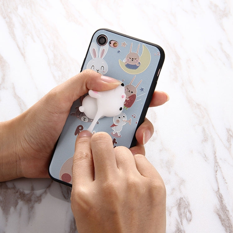 For iPhone 6 & 6s 3D Lovely Rabbit Cartoon Pattern Squeeze Relief IMD Workmanship Squishy Dropproof Protective Back Cover Case