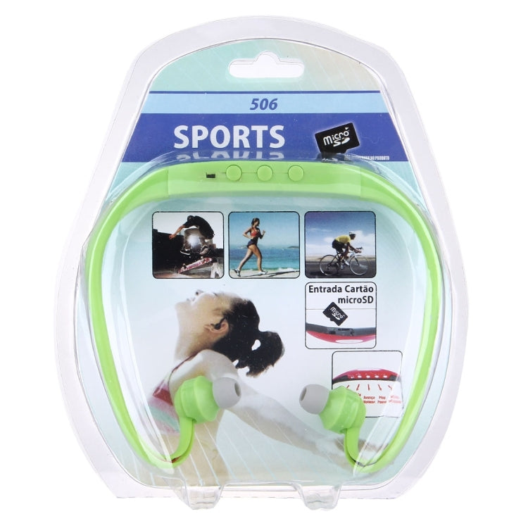 506 Life Waterproof Sweatproof Stereo Wireless Sports Earbud Earphone In-ear Headphone Headset with Micro SD Card Slot, For Smart Phones & iPad & Laptop & Notebook & MP3 or Other Audio Devices, Maximum SD Card Storage: 8GB