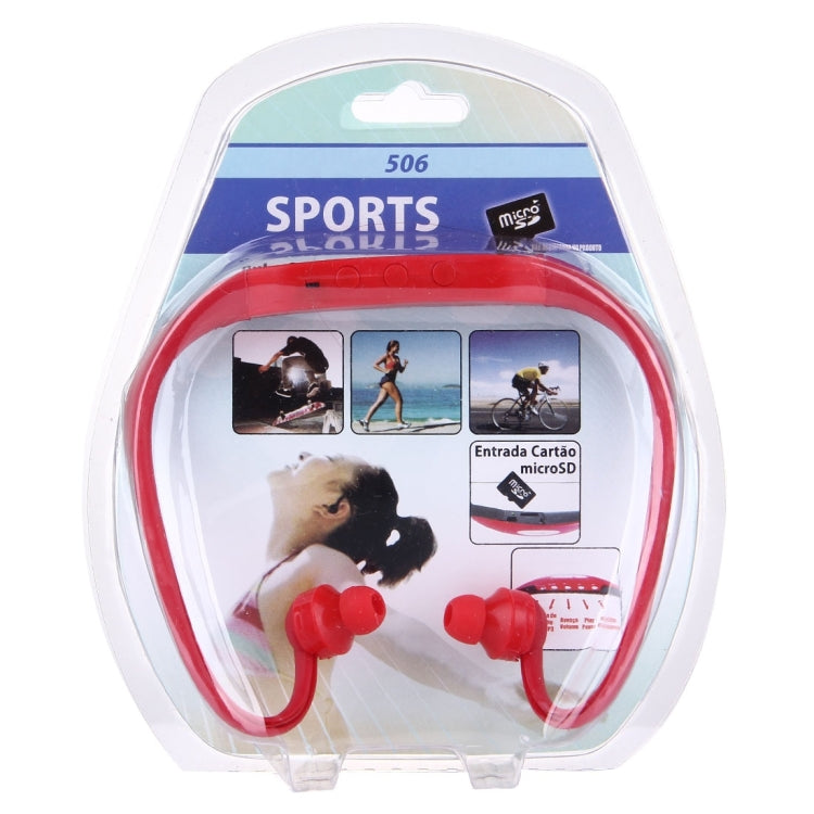 506 Life Waterproof Sweatproof Stereo Wireless Sports Earbud Earphone In-ear Headphone Headset with Micro SD Card Slot, For Smart Phones & iPad & Laptop & Notebook & MP3 or Other Audio Devices, Maximum SD Card Storage: 8GB