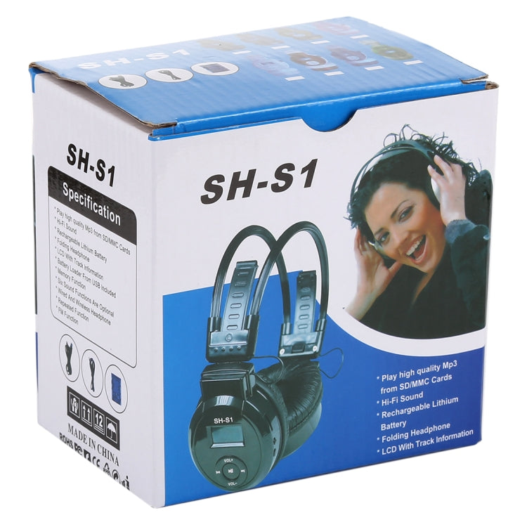 SH-S1 Folding Stereo HiFi Wireless Sports Headphone Headset with LCD Screen to Display Track Information & SD / TF Card, For Smart Phones & iPad & Laptop & Notebook & MP3 or Other Audio Devices