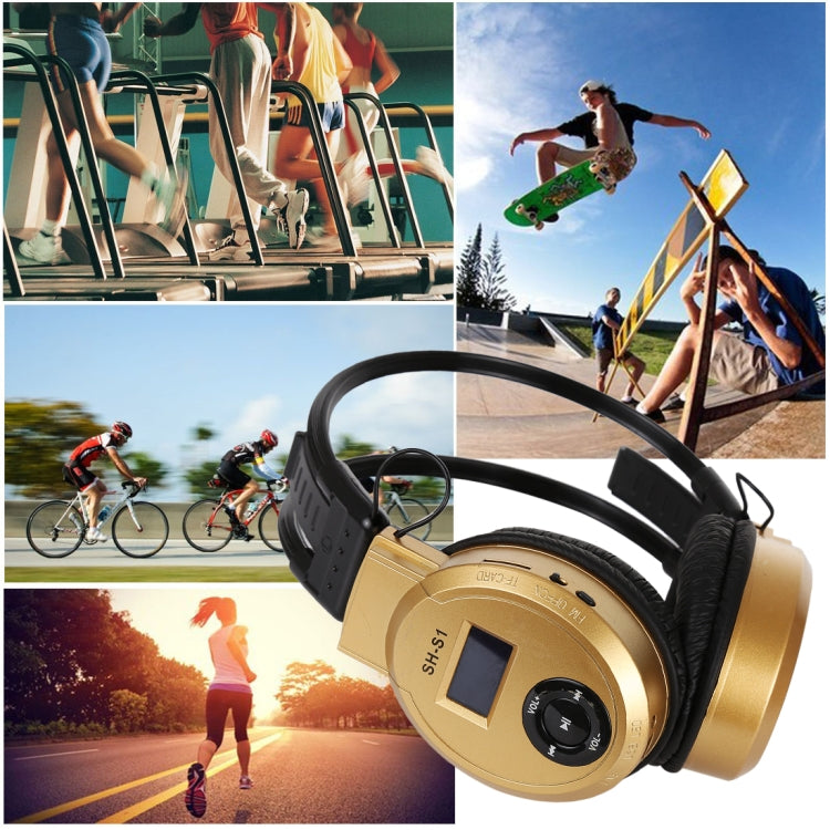SH-S1 Folding Stereo HiFi Wireless Sports Headphone Headset with LCD Screen to Display Track Information & SD / TF Card, For Smart Phones & iPad & Laptop & Notebook & MP3 or Other Audio Devices