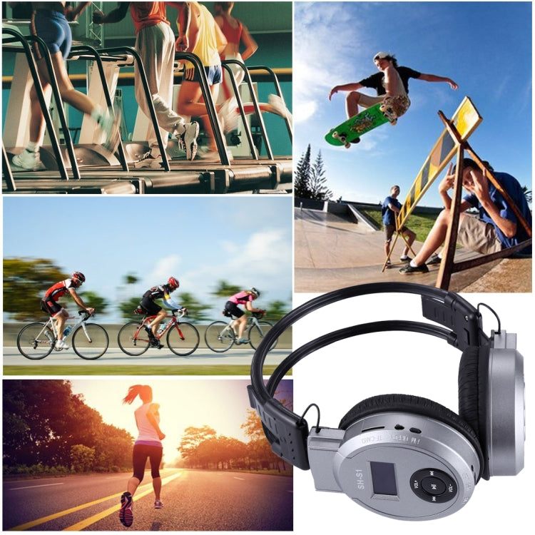 SH-S1 Folding Stereo HiFi Wireless Sports Headphone Headset with LCD Screen to Display Track Information & SD / TF Card, For Smart Phones & iPad & Laptop & Notebook & MP3 or Other Audio Devices