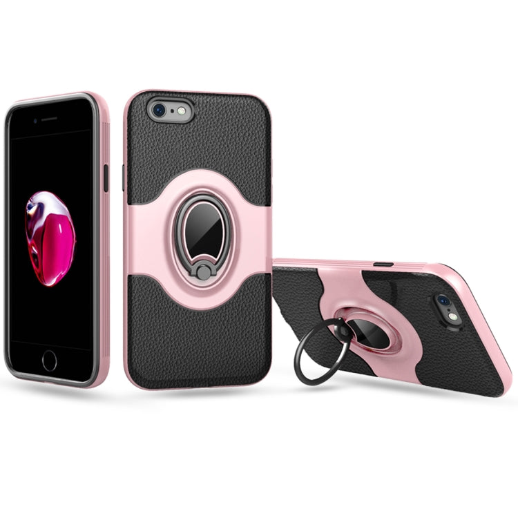 For iPhone 6 & 6s Dropproof Full Coverage Protective Case Cover with Rotatable Ring Holder