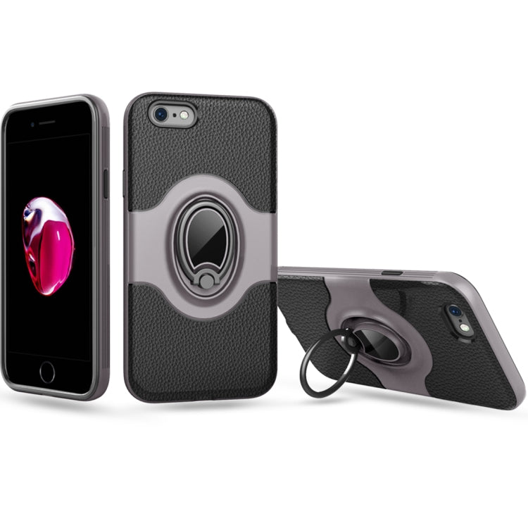 For iPhone 6 & 6s Dropproof Full Coverage Protective Case Cover with Rotatable Ring Holder