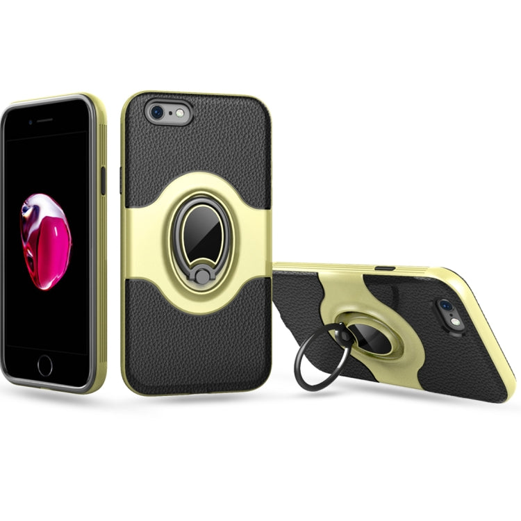 For iPhone 6 & 6s Dropproof Full Coverage Protective Case Cover with Rotatable Ring Holder