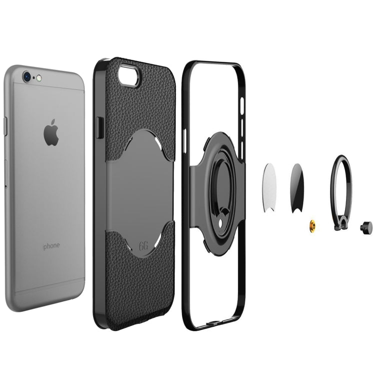 For iPhone 6 & 6s Dropproof Full Coverage Protective Case Cover with Rotatable Ring Holder