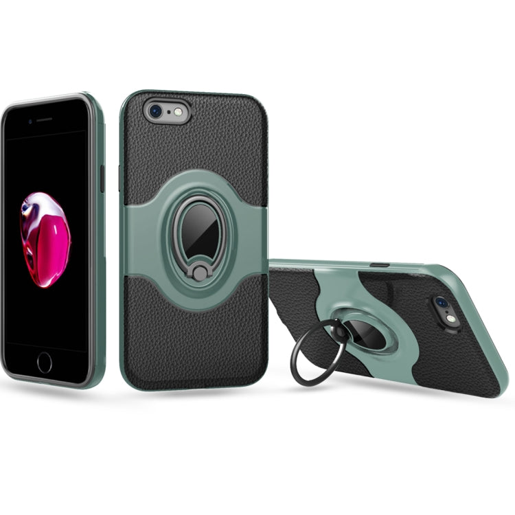 For iPhone 6 & 6s Dropproof Full Coverage Protective Case Cover with Rotatable Ring Holder