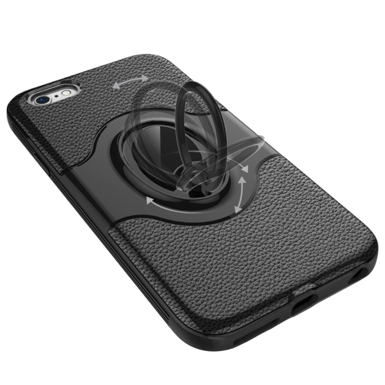 For iPhone 6 & 6s Dropproof Full Coverage Protective Case Cover with Rotatable Ring Holder