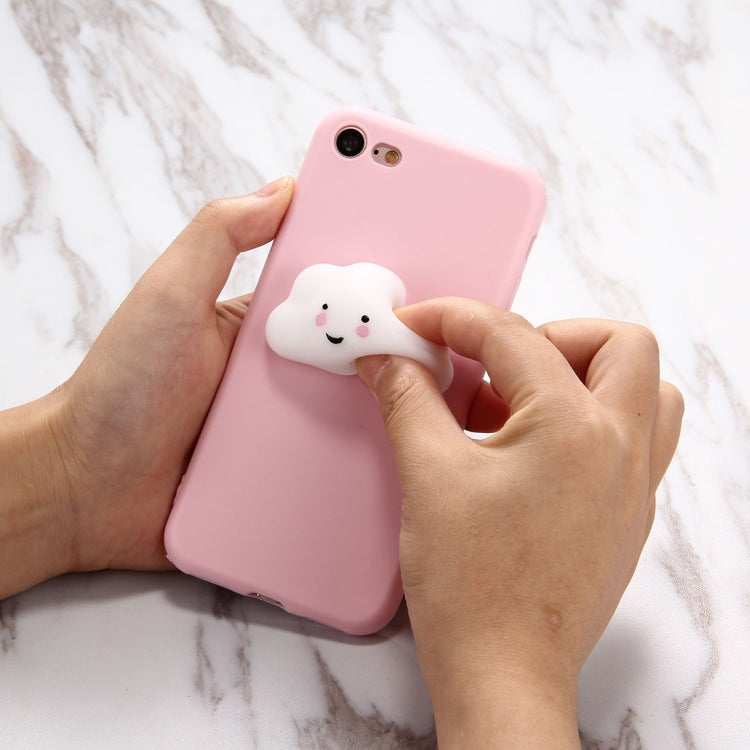 For iPhone 6 & 6s Pink Background Lovely Cloud Pattern Squeeze Relief Squishy Dropproof Protective Back Cover Case