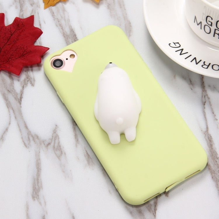 For iPhone 6 & 6s Green Background Lovely Bear Pattern Squeeze Relief Squishy Dropproof Protective Back Cover Case