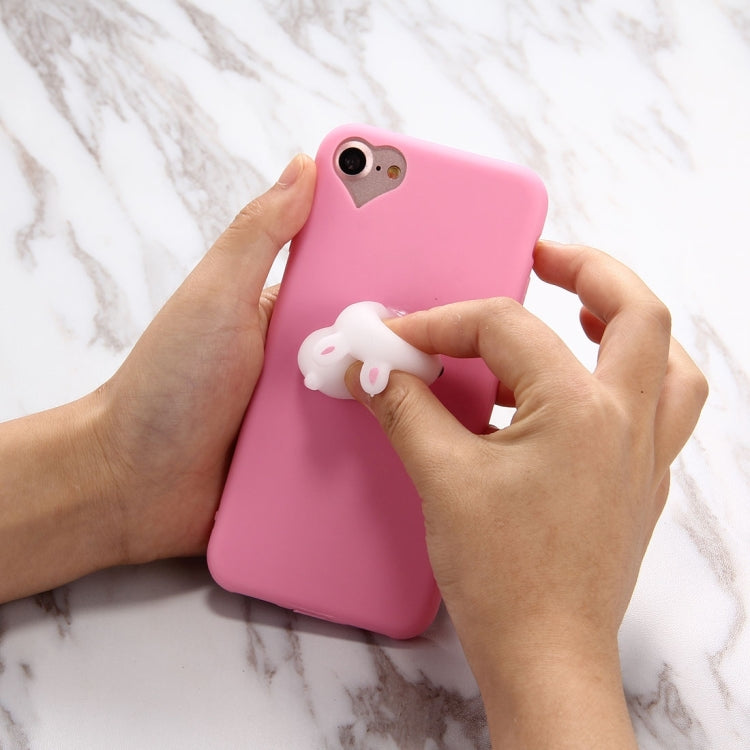 For iPhone 6 & 6s Magenta Background Lovely Little Rabbit Pattern Squeeze Relief Squishy Dropproof Protective Back Cover Case