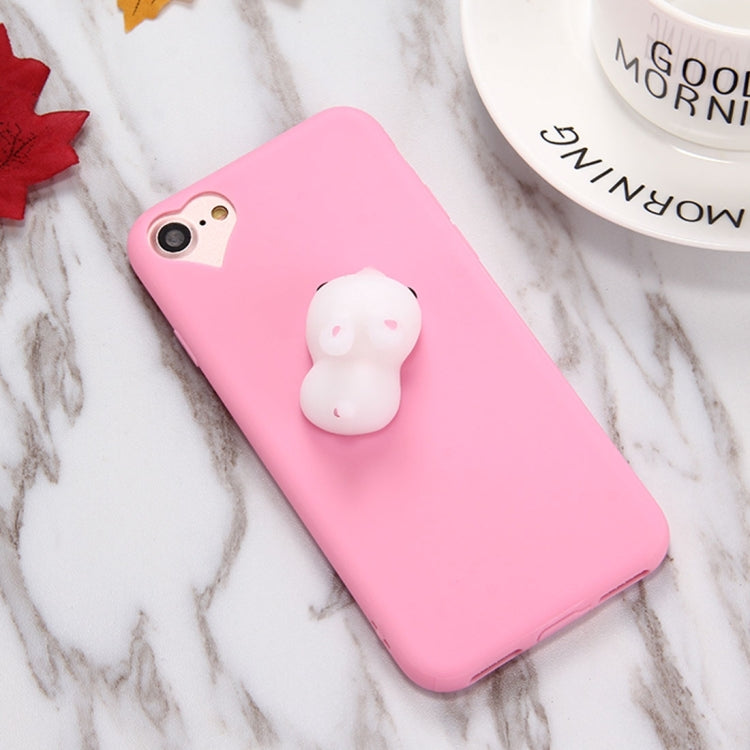 For iPhone 6 & 6s Magenta Background Lovely Little Rabbit Pattern Squeeze Relief Squishy Dropproof Protective Back Cover Case