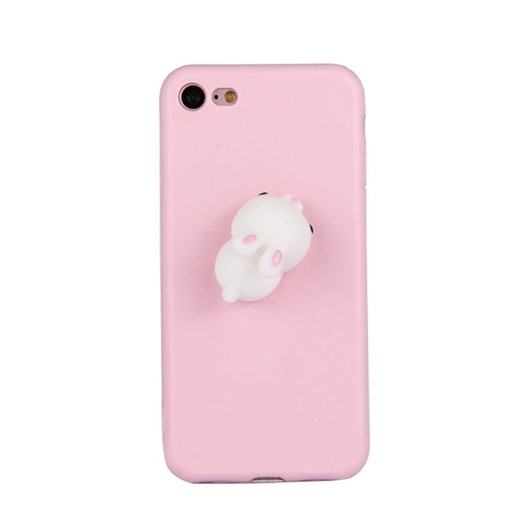 For iPhone 6 & 6s Pink Background Lovely Little Rabbit Pattern Squeeze Relief Squishy Dropproof Protective Back Cover Case