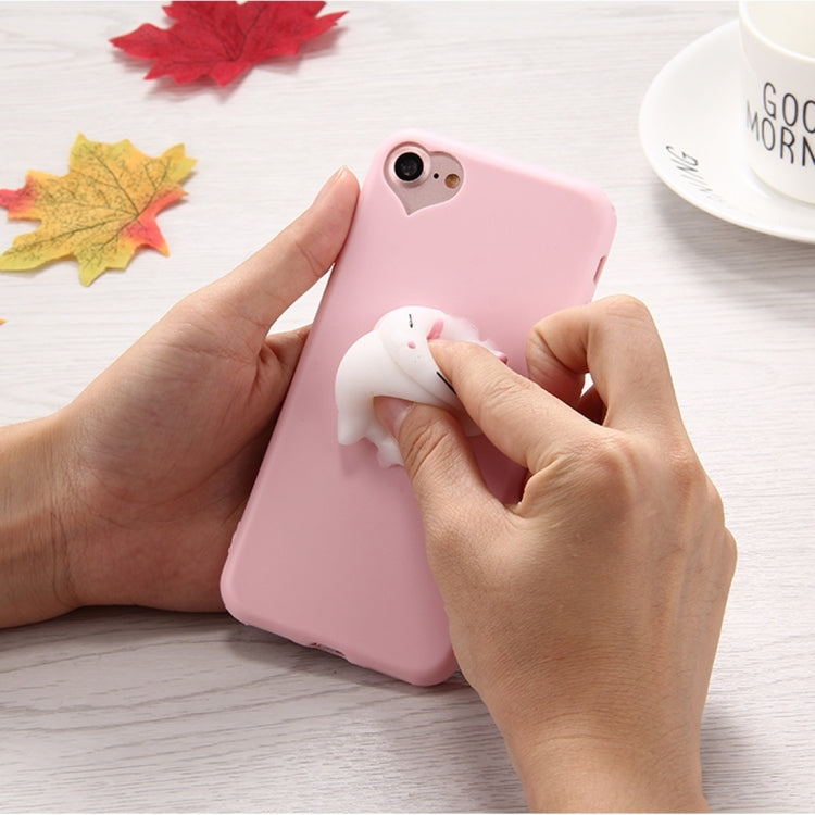 For iPhone 6 & 6s 3D Little Cat Pink Ears Pattern Squeeze Relief Squishy Dropproof Protective Back Cover Case