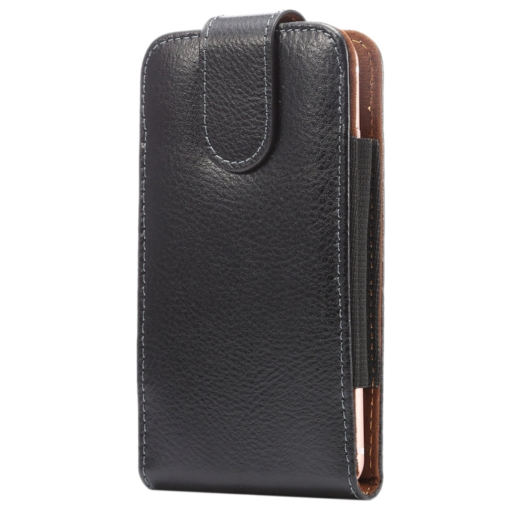 4.8 inch Litchi Texture Vertical Flip Upright Genuine Leather Case / Waist Bag with Rotatable Back Splint for iPhone 7 & 6s & 6, Galaxy S4, Huawei Mate 8 & Mate7, Xiaomi Redmi 3 & 3X, etc