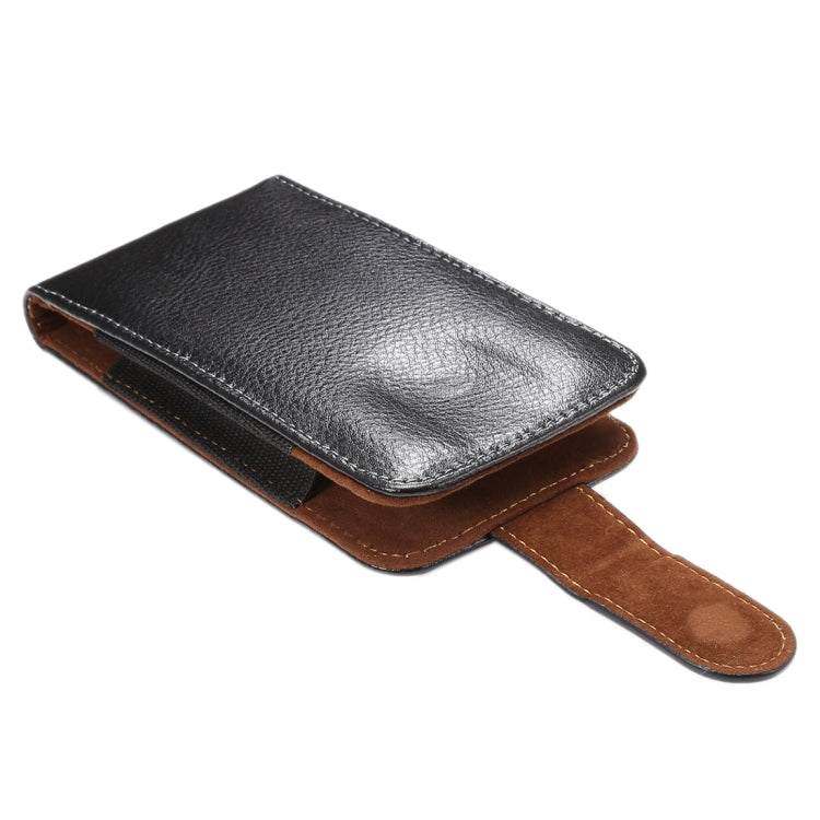 4.8 inch Litchi Texture Vertical Flip Upright Genuine Leather Case / Waist Bag with Rotatable Back Splint for iPhone 7 & 6s & 6, Galaxy S4, Huawei Mate 8 & Mate7, Xiaomi Redmi 3 & 3X, etc