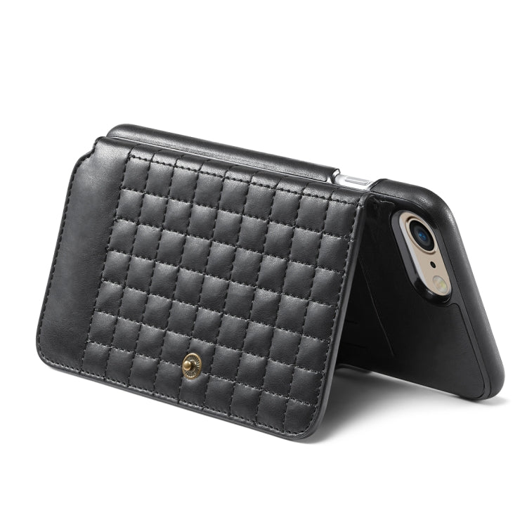 For iPhone 6 & 6s Retro PU Lattices Leather Texture Horizontal Flip Protective Leather Case with Holder & Card Slots & Wallet & Photo Frame