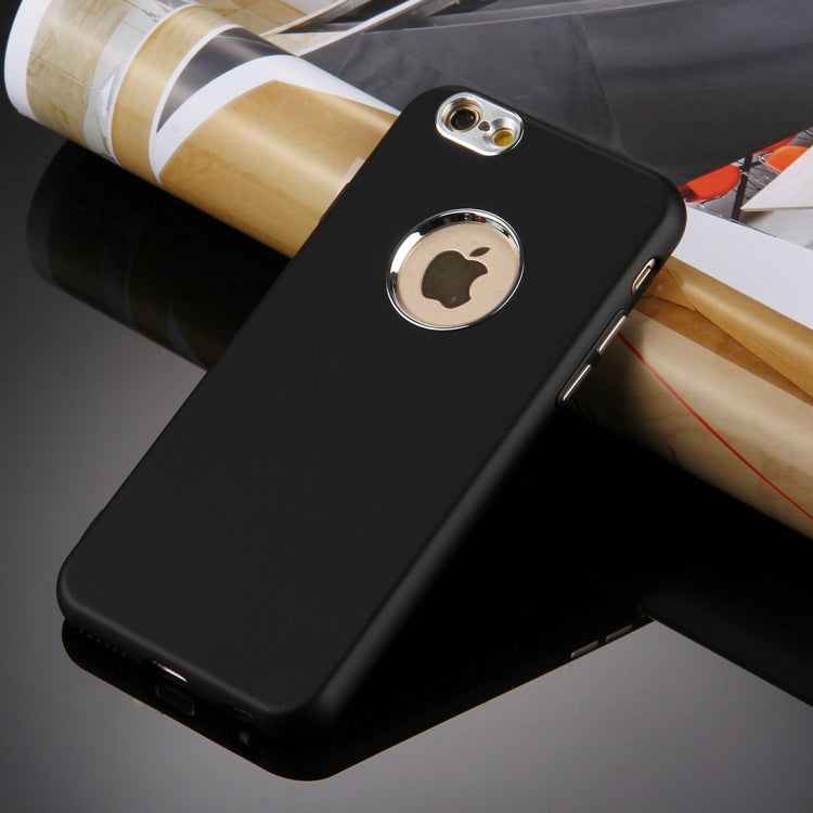For iPhone 6 & 6s Pure Colour Oil Spout Soft TPU Metal Button Protective Case Back Cover
