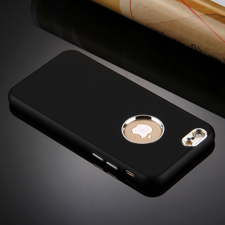 For iPhone 6 & 6s Pure Colour Oil Spout Soft TPU Metal Button Protective Case Back Cover