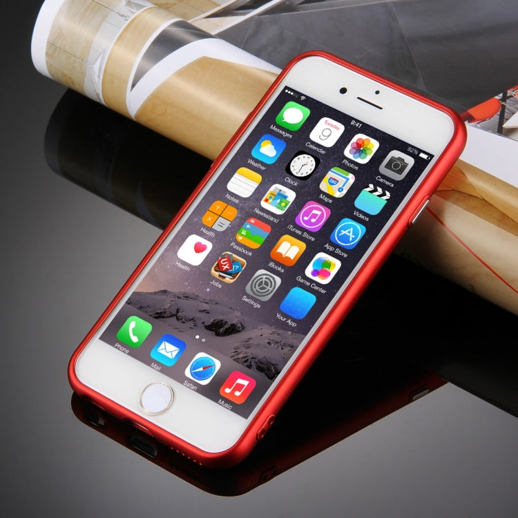 For iPhone 6 & 6s Pure Colour Oil Spout Soft TPU Metal Button Protective Case Back Cover