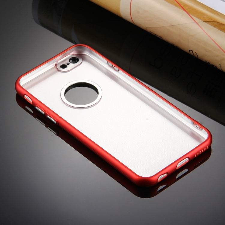 For iPhone 6 & 6s Pure Colour Oil Spout Soft TPU Metal Button Protective Case Back Cover