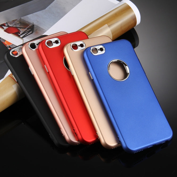 For iPhone 6 & 6s Pure Colour Oil Spout Soft TPU Metal Button Protective Case Back Cover