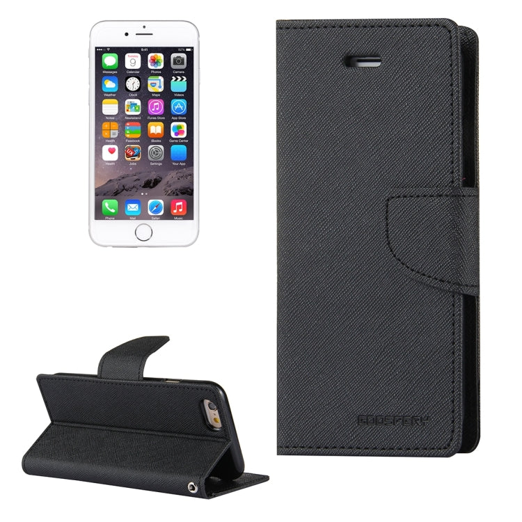 GOOSPERY FANCY DIARY for iPhone 6 & 6s Cross Texture Horizontal Flip Leather Case with Card Slots & Wallet & Holder