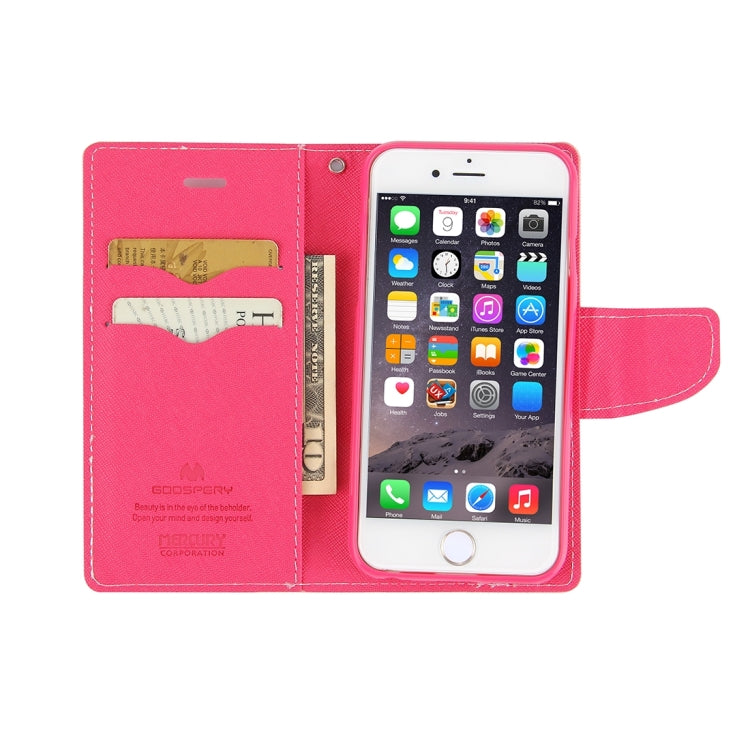 GOOSPERY FANCY DIARY for iPhone 6 & 6s Cross Texture Horizontal Flip Leather Case with Card Slots & Wallet & Holder