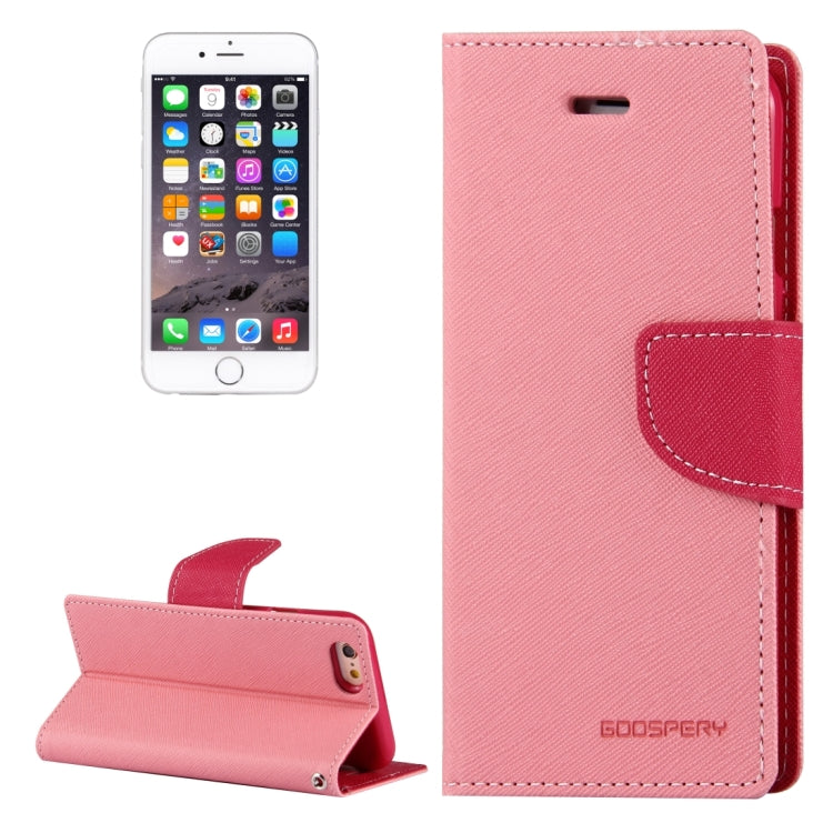 GOOSPERY FANCY DIARY for iPhone 6 & 6s Cross Texture Horizontal Flip Leather Case with Card Slots & Wallet & Holder