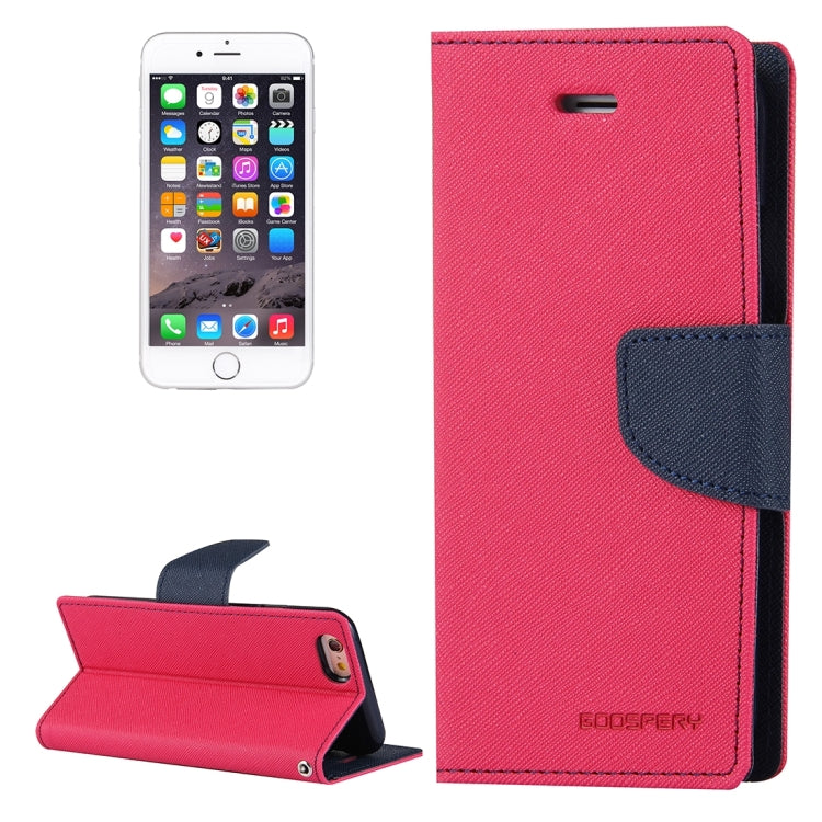 GOOSPERY FANCY DIARY for iPhone 6 & 6s Cross Texture Horizontal Flip Leather Case with Card Slots & Wallet & Holder