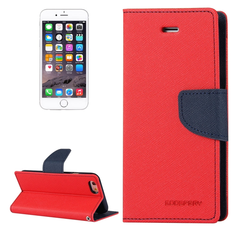 GOOSPERY FANCY DIARY for iPhone 6 & 6s Cross Texture Horizontal Flip Leather Case with Card Slots & Wallet & Holder