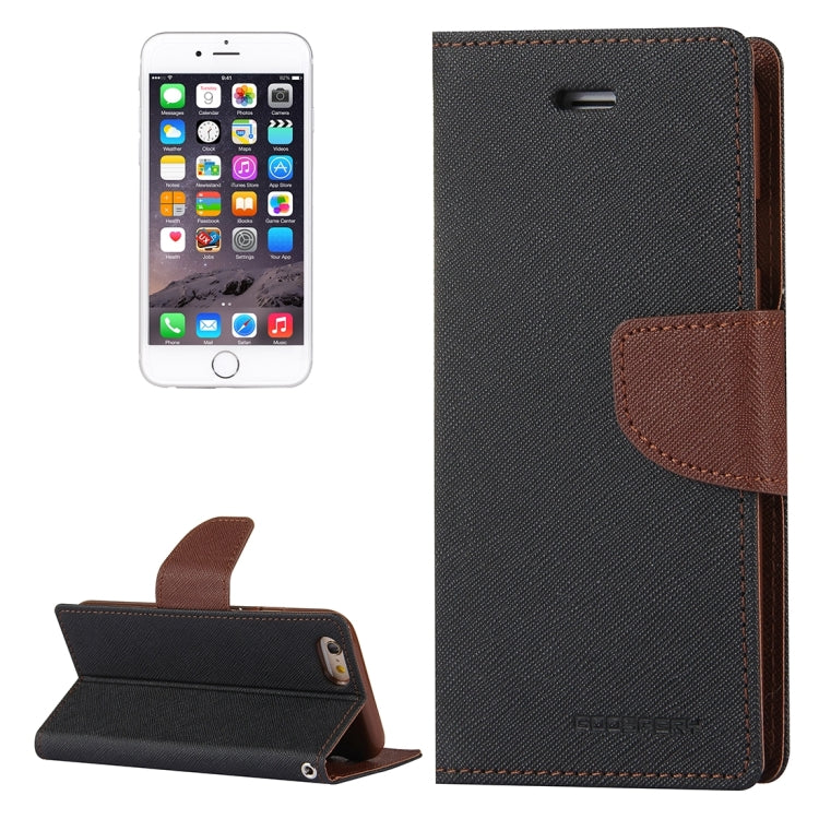 GOOSPERY FANCY DIARY for iPhone 6 & 6s Cross Texture Horizontal Flip Leather Case with Card Slots & Wallet & Holder