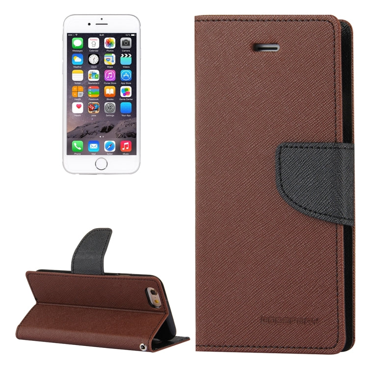 GOOSPERY FANCY DIARY for iPhone 6 & 6s Cross Texture Horizontal Flip Leather Case with Card Slots & Wallet & Holder