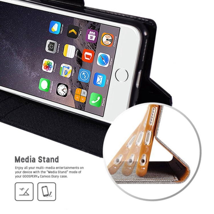 GOOSPERY CANVAS DIARY for iPhone 6 & 6s Canvas Texture Horizontal Flip Leather Case with Card Slots & Wallet & Holder