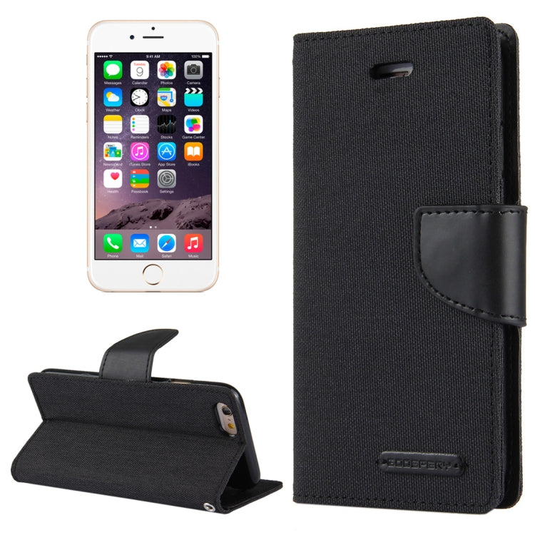 GOOSPERY CANVAS DIARY for iPhone 6 & 6s Canvas Texture Horizontal Flip Leather Case with Card Slots & Wallet & Holder