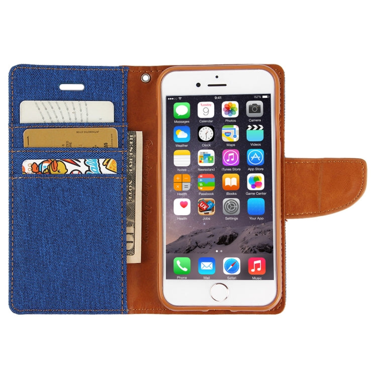 GOOSPERY CANVAS DIARY for iPhone 6 & 6s Canvas Texture Horizontal Flip Leather Case with Card Slots & Wallet & Holder